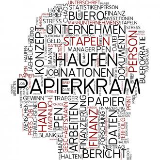 Ein Kopf voller Papierkram